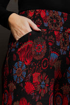 Red Floral Jet Culotte Red Floral