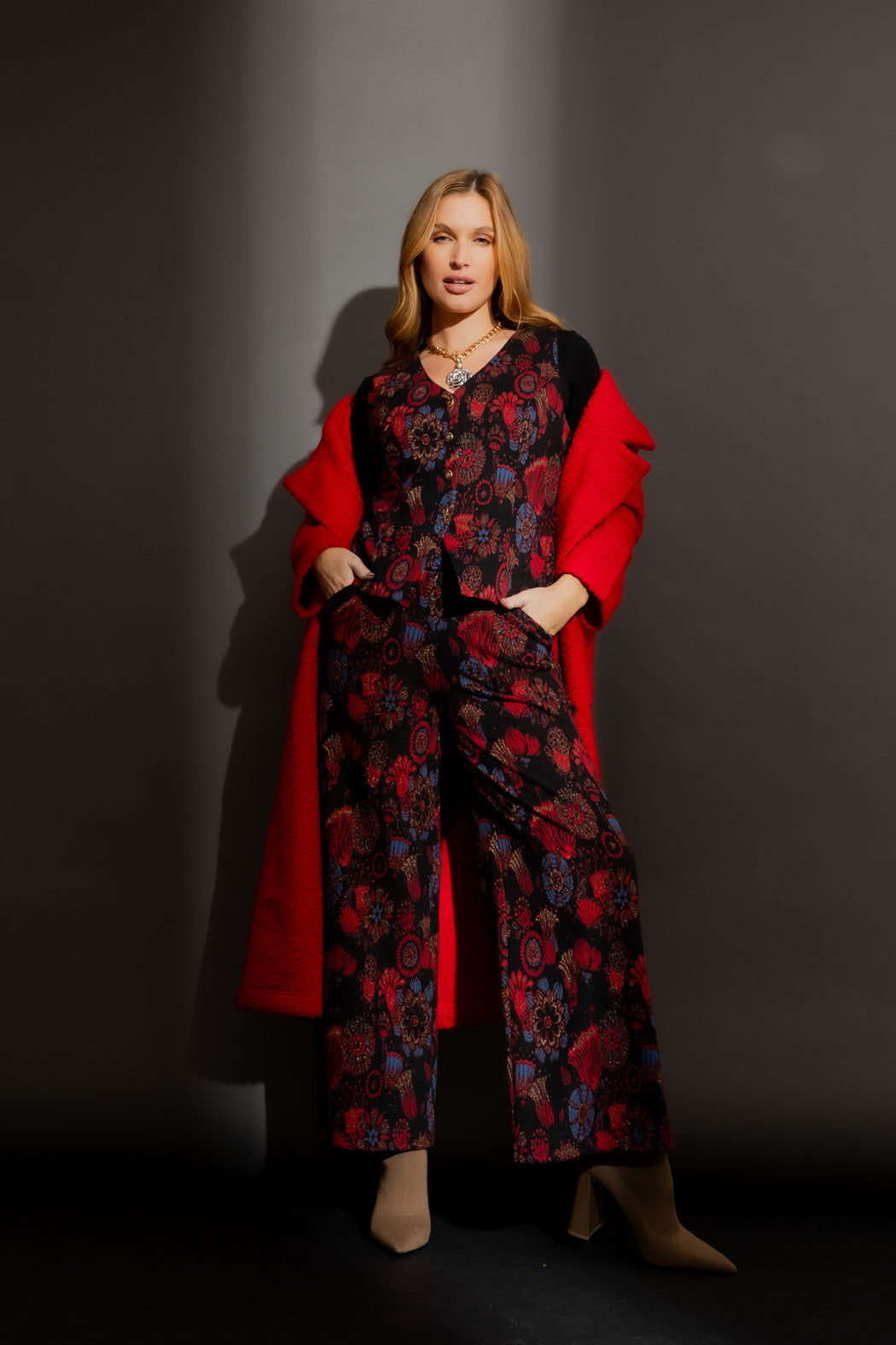 Red Floral Jet Culotte Red Floral