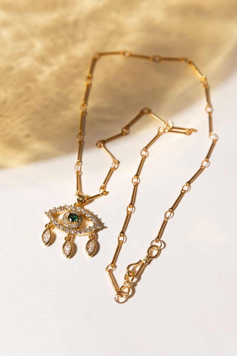 Teardrop Evil Eye Necklace S