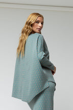 Jade Jacquard V Neck Jumper - Sale