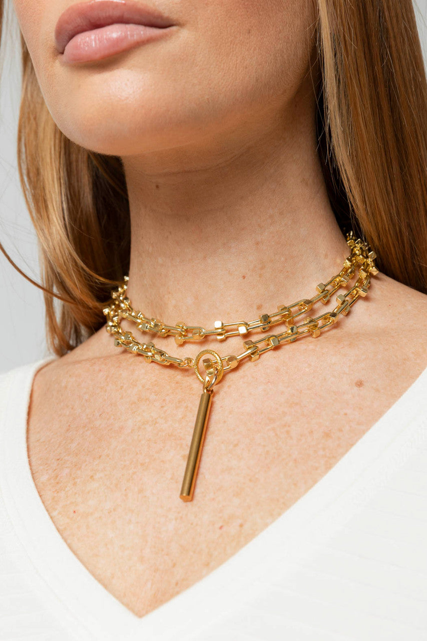 Long Gold Chain With Sphere Necklace S