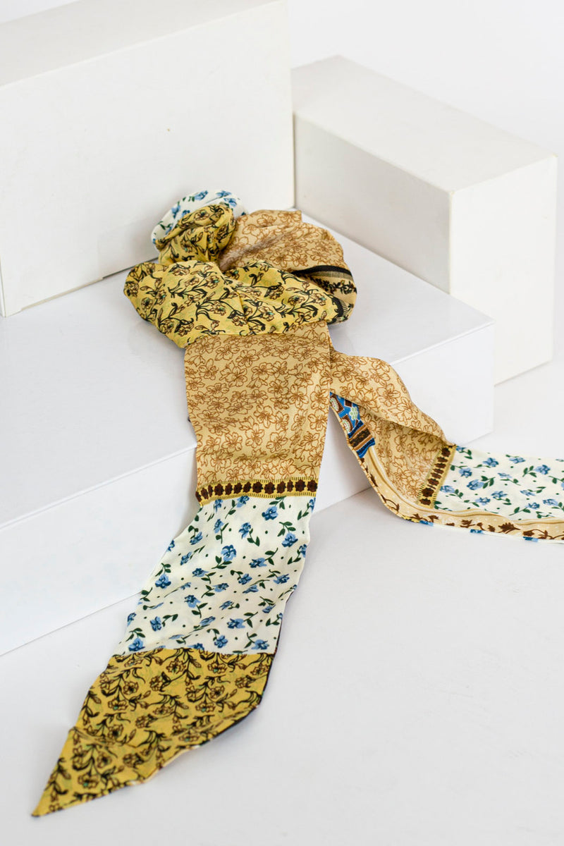 Yellow Patchwork Scrunchie