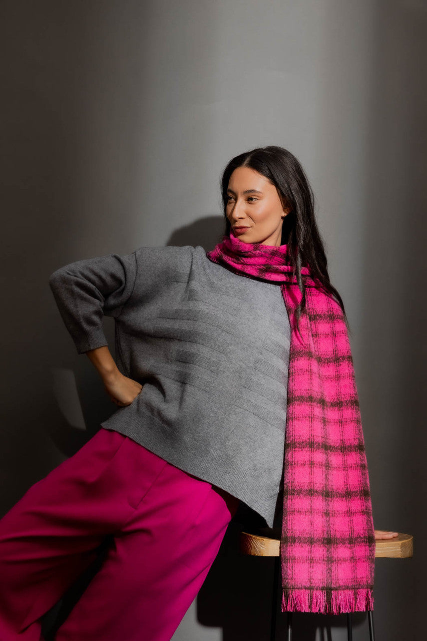 Grey Mock Neck Drop Shoulder Grey S