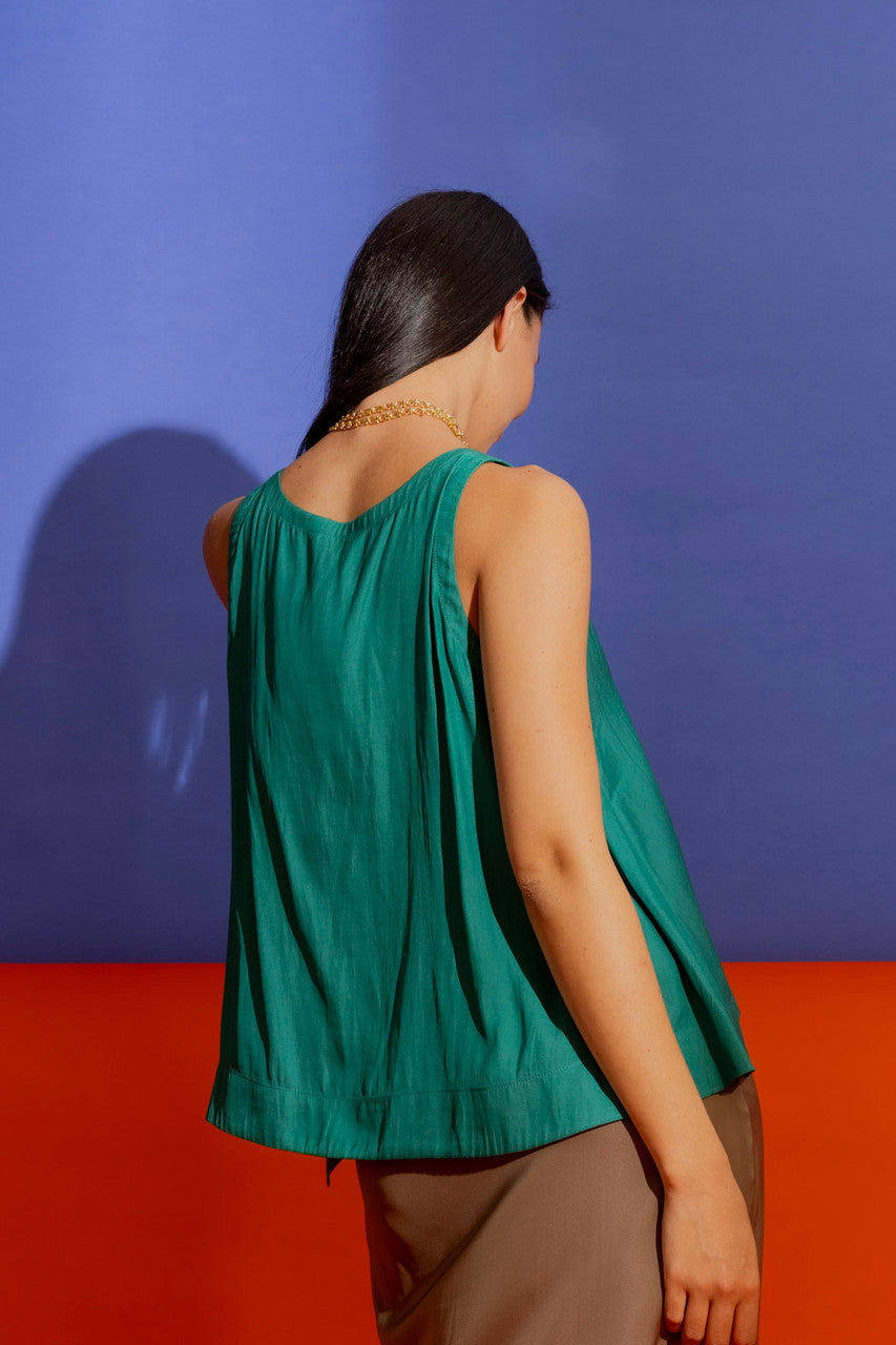 Green Silky Bell Cami
