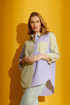 Lime/Lilac Patchwork Shirt