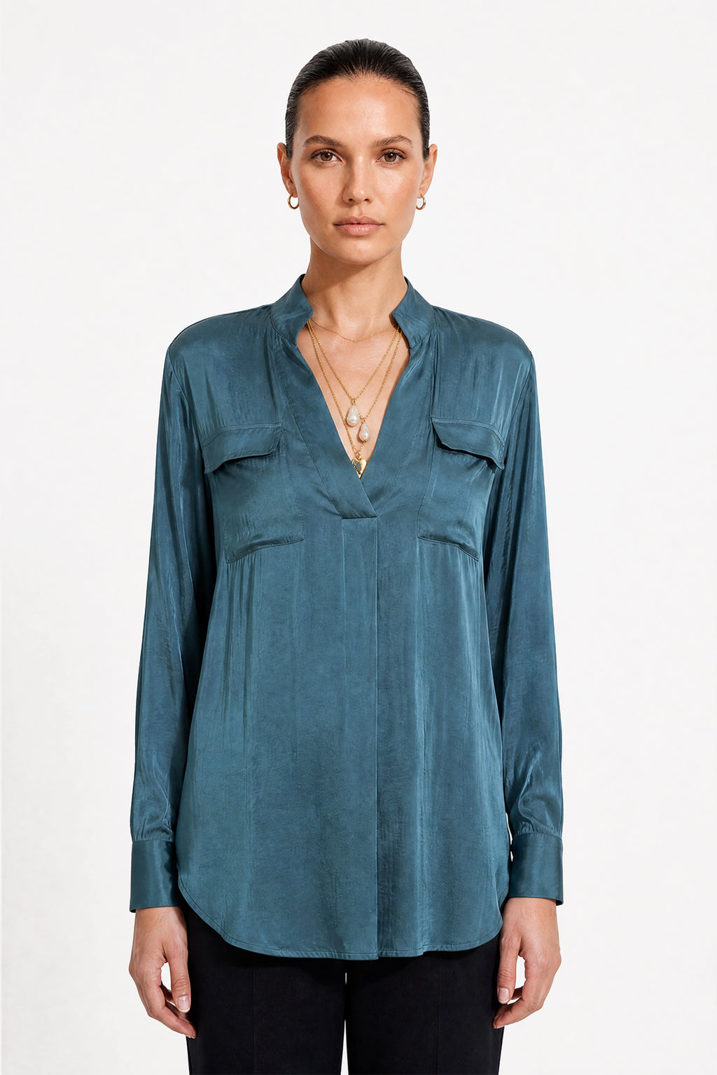 Teal Glow Cargo Blogger Shirt