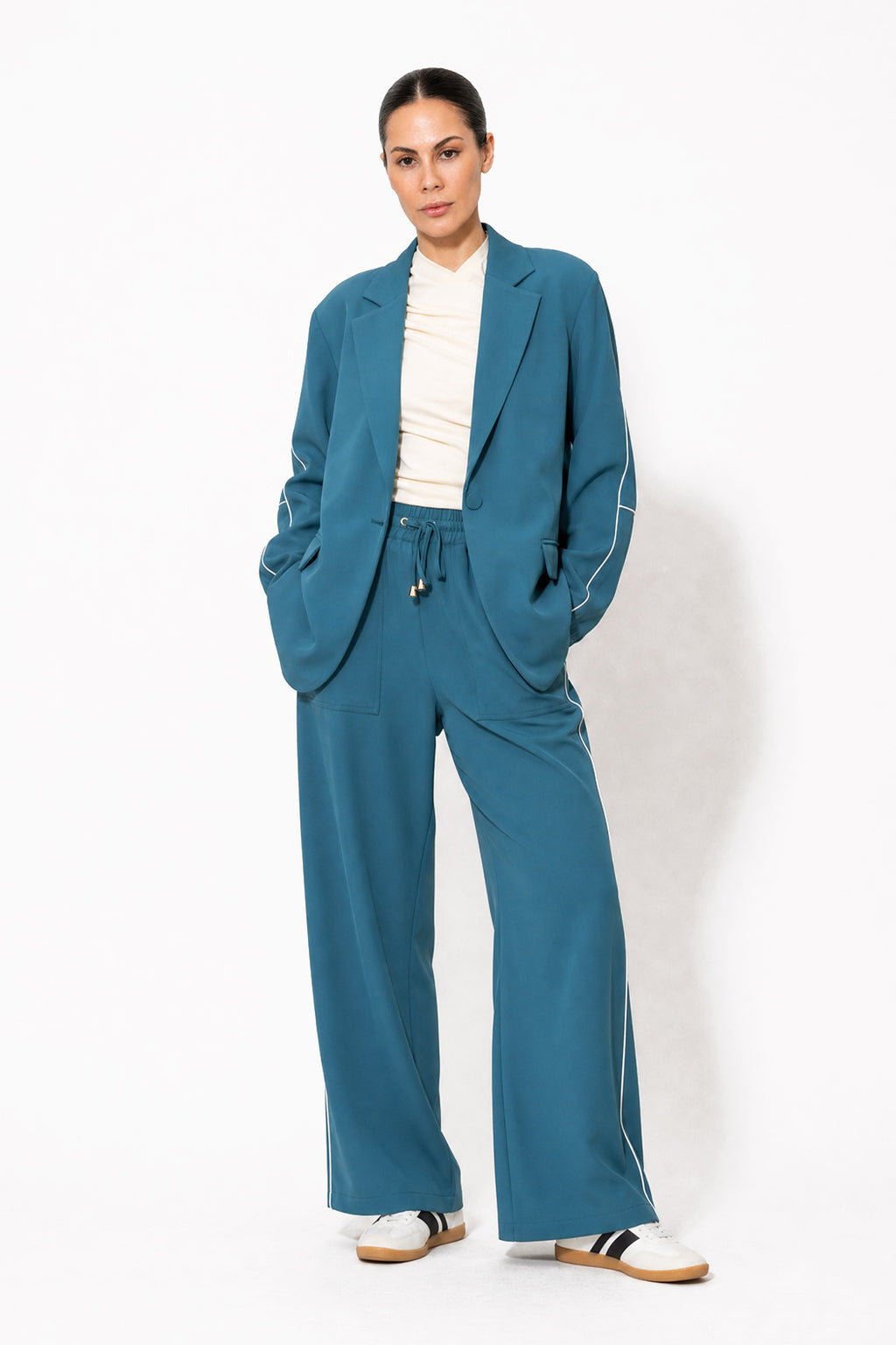 Teal Euro Action Back Blazer