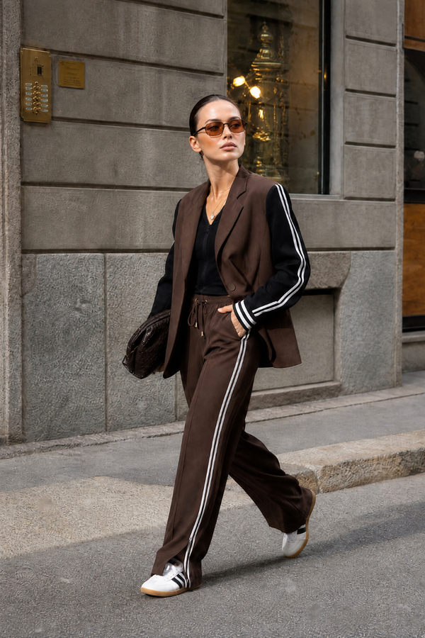 Chocolate Euro Pintuck Sport Pant