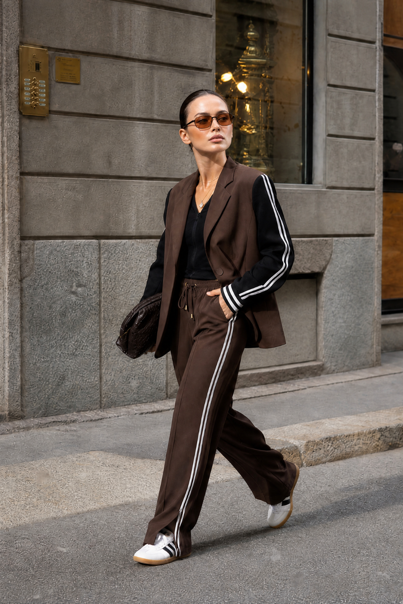 Chocolate Euro Pintuck Sport Pant