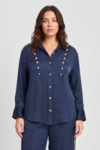 Navy Glow Military Shirt