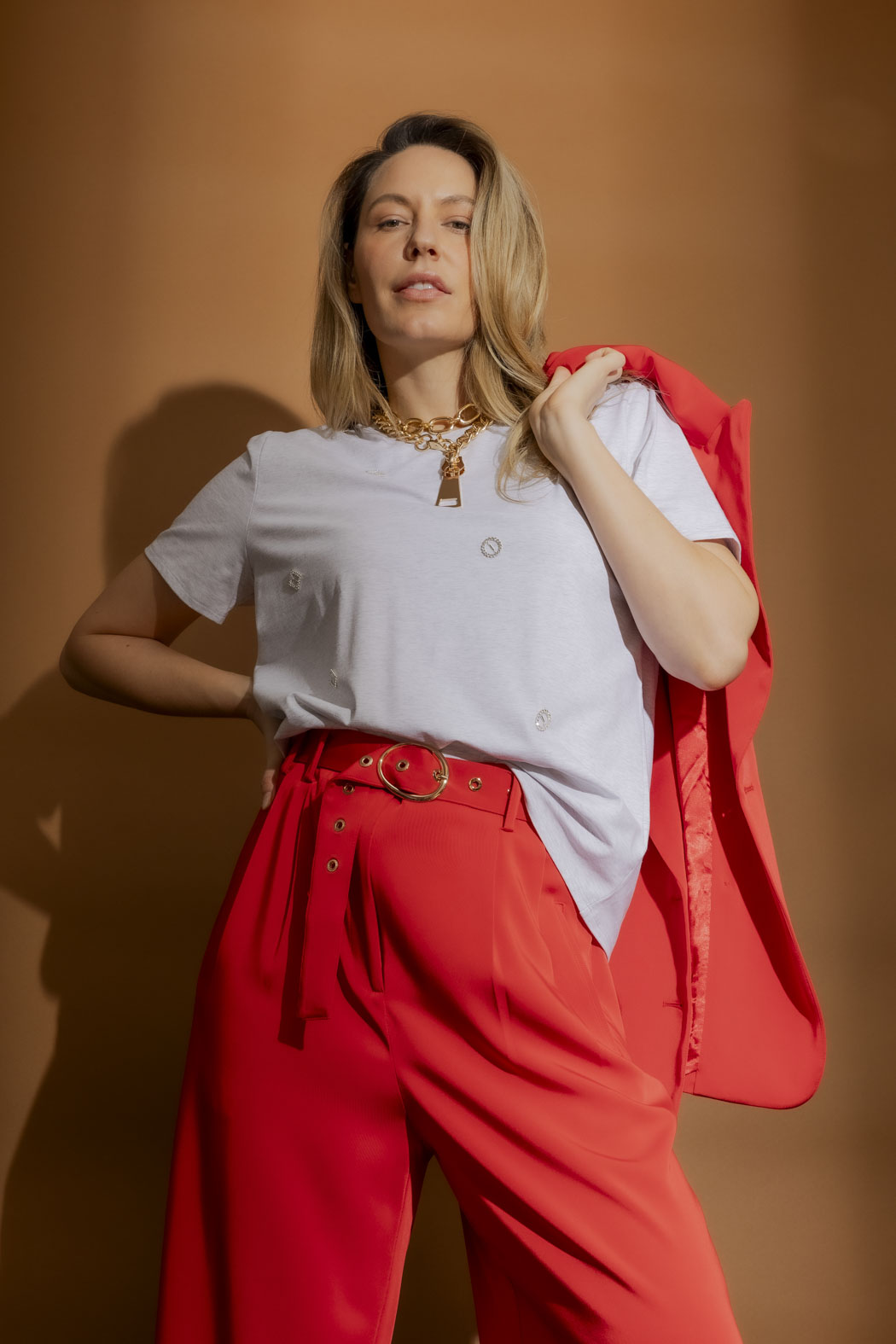 Grey Marle Diamante Charm Tee Grey Marle