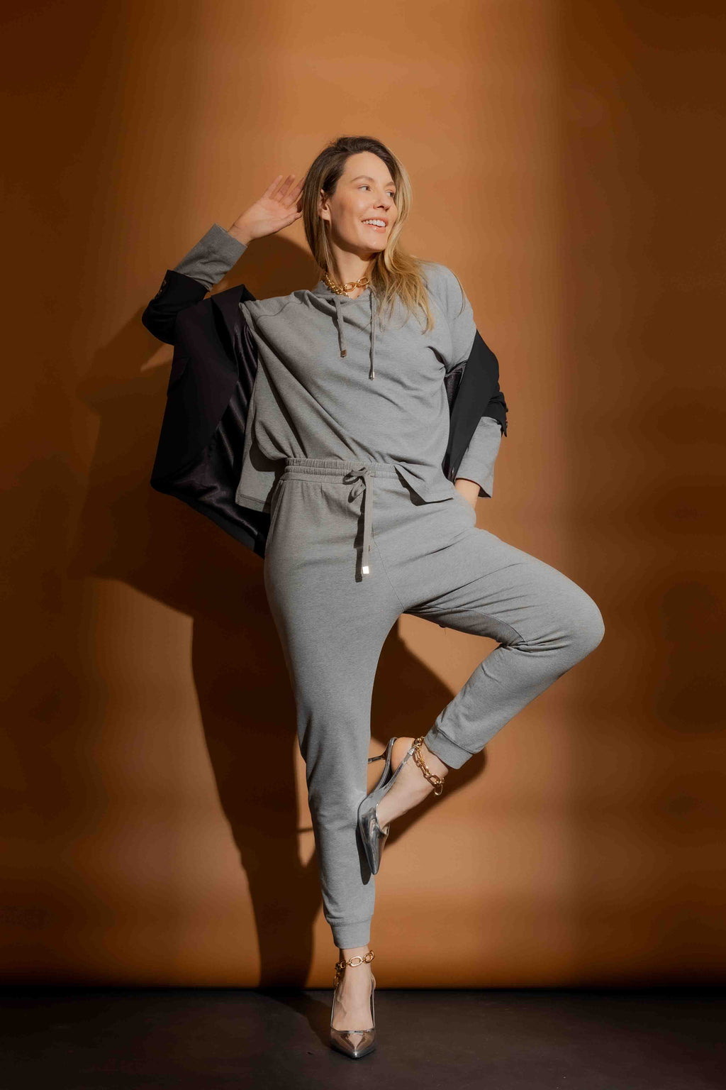 Grey Marle Washed Hoodie Grey Marle
