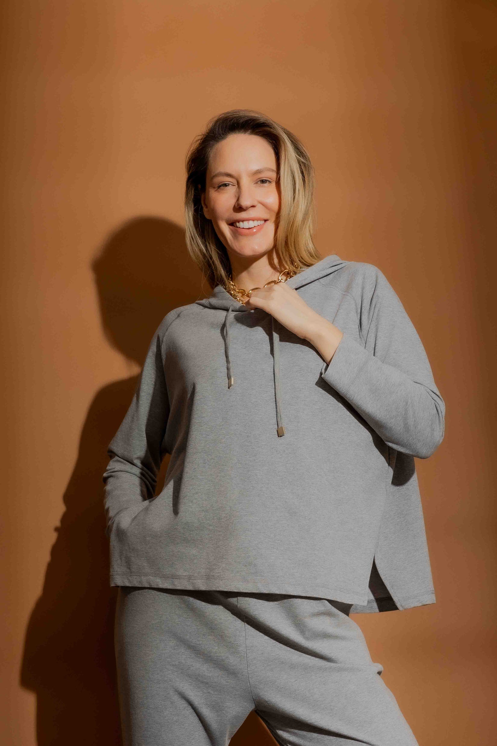 Grey Marle Washed Hoodie Grey Marle