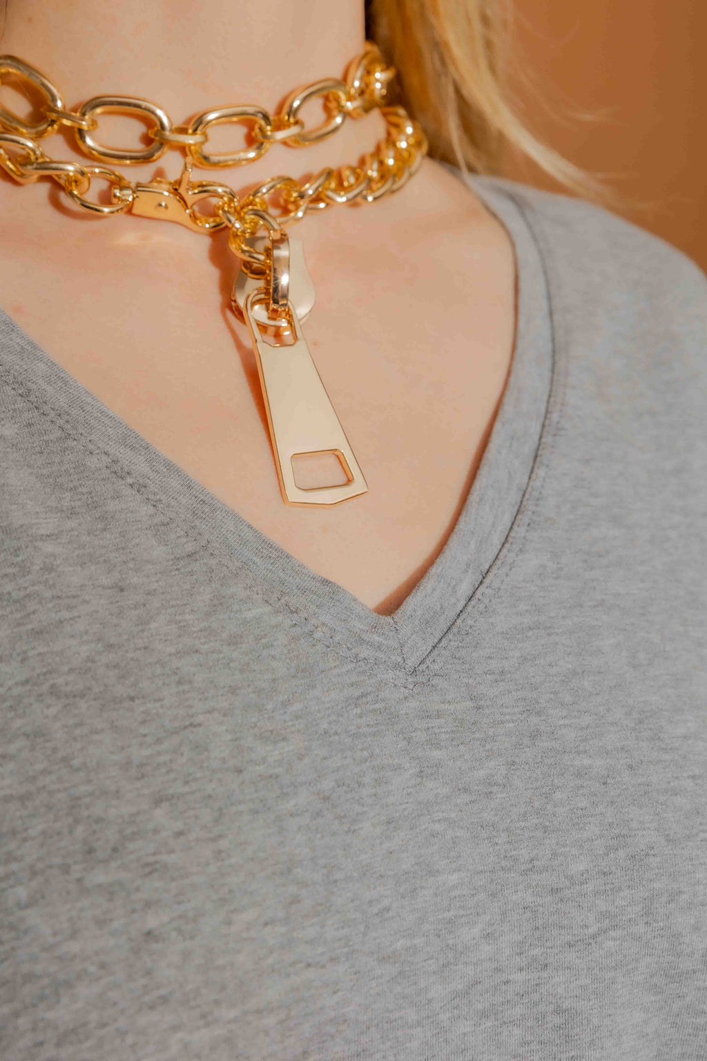 Grey Marle Washed V Neck Top Grey Marle