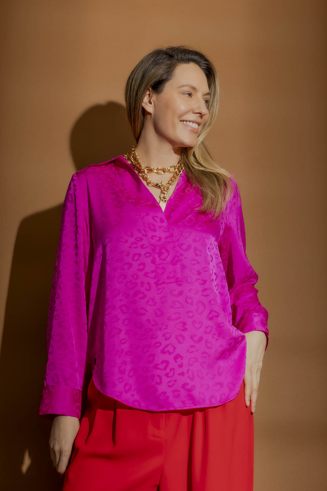 Pink Animal Brit Blogger Shirt Pink Animal