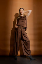 Chocolate Cowl Neck Top