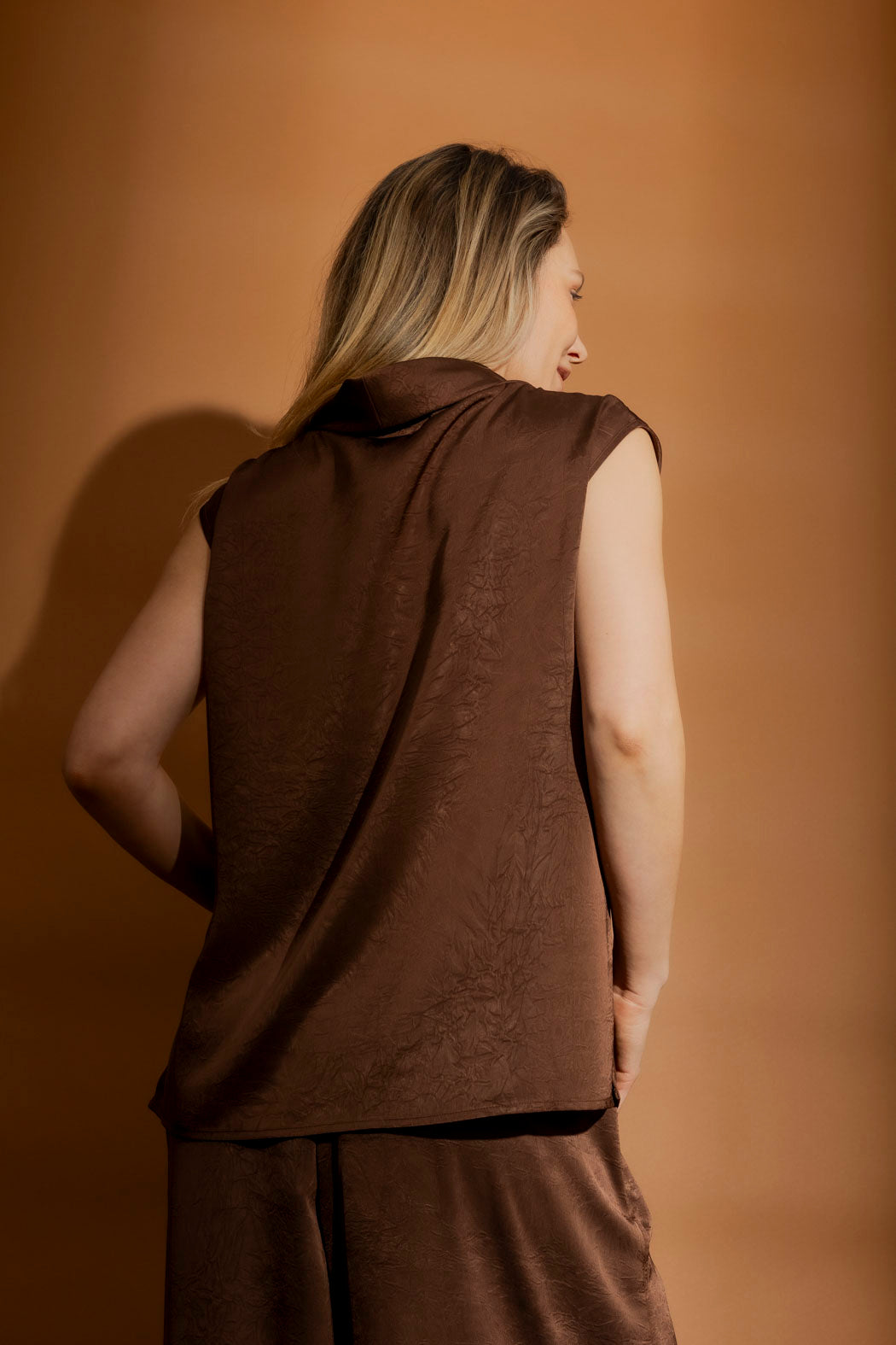 Chocolate Cowl Neck Top