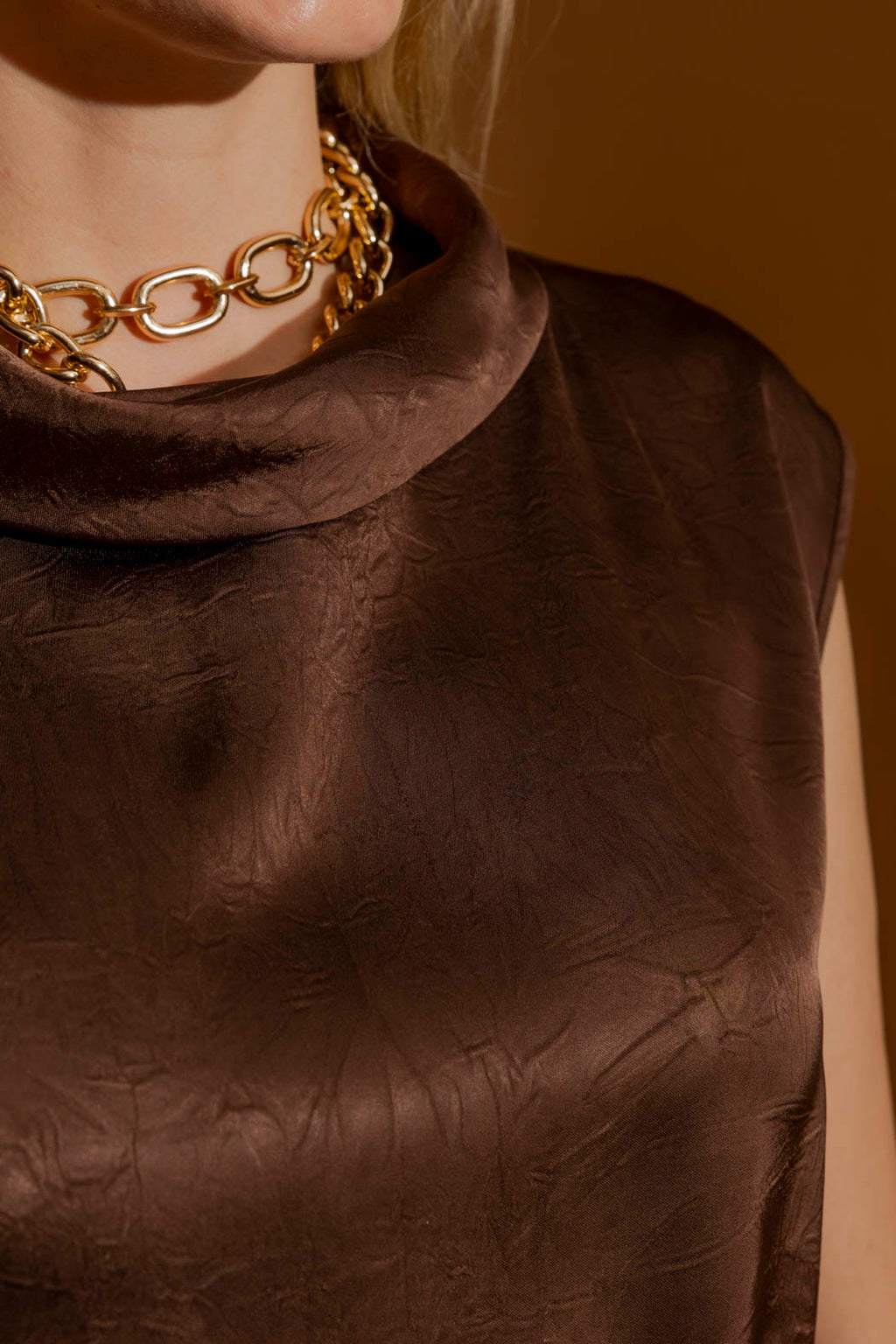 Chocolate Cowl Neck Top