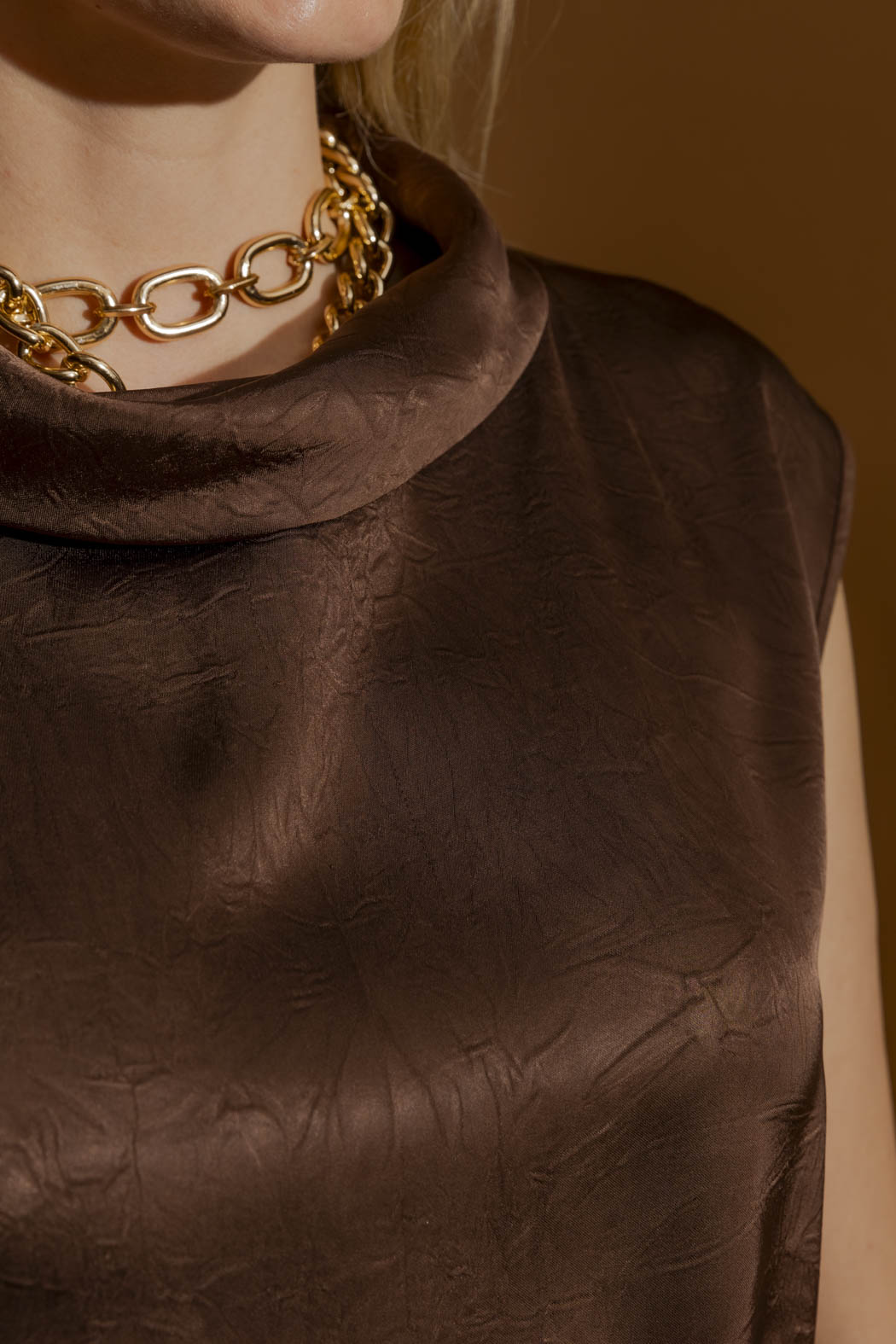 Chocolate Cowl Neck Top