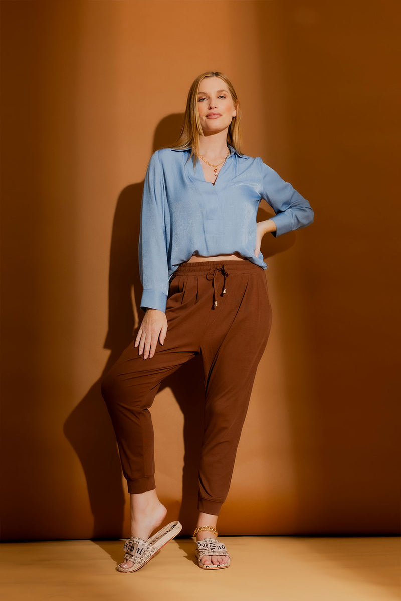 Rich Brown Slouch Pant Brown