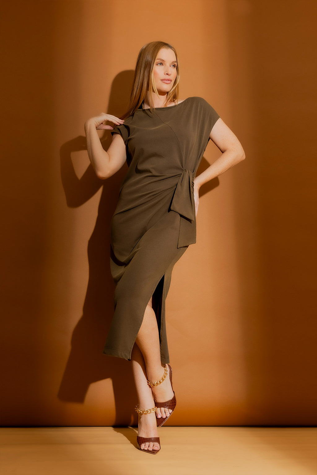 Khaki Washed Harlow Dress