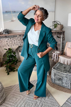 Teal Twill Cleo Blazer - Sale