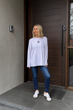 Grey Marle Embroidered Tee