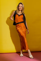 Tan/Black Bias Skirt