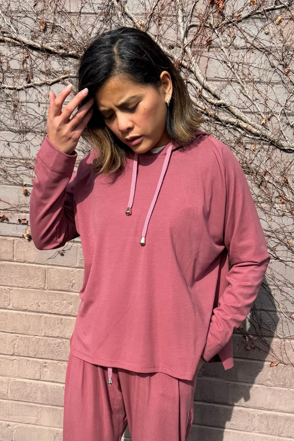 Rose Tencel Hoodie