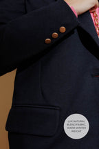 Navy Lux Natural Blend Boyfriend Blazer