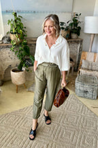 Khaki Shot Paperbag Pant