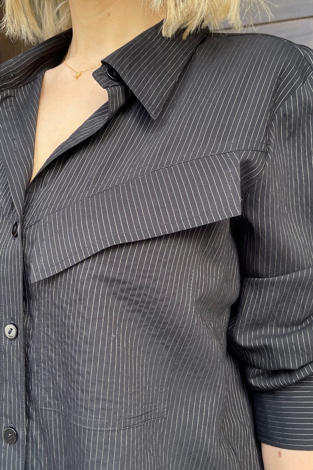 Black Angle Pocket Shirt