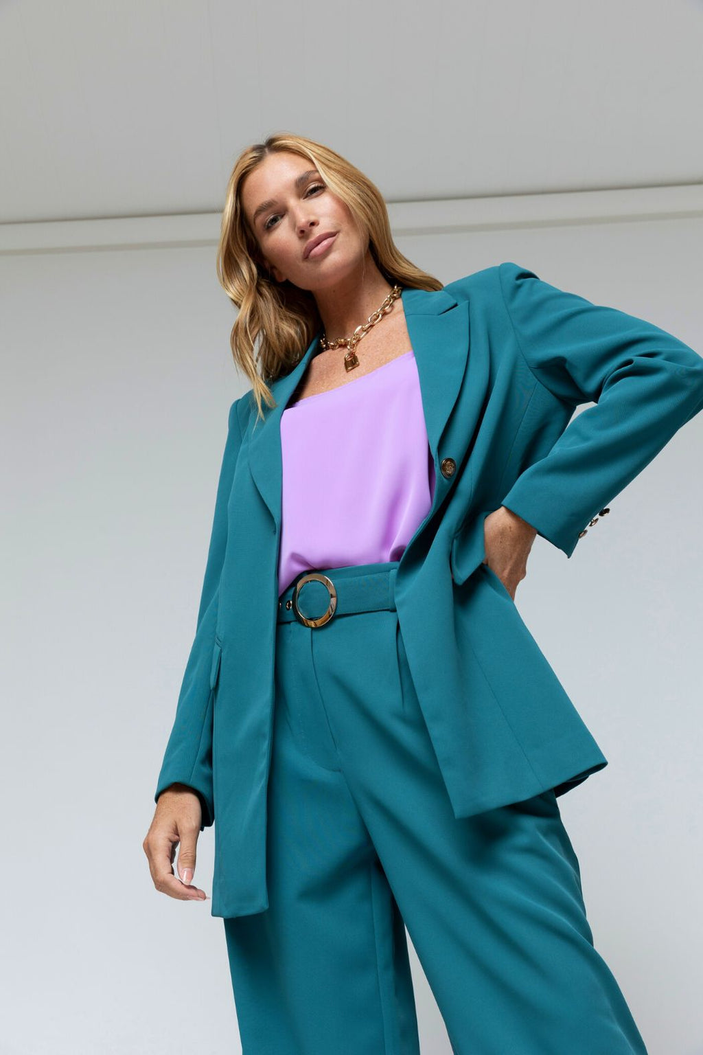 Teal Twill Cleo Blazer - Sale