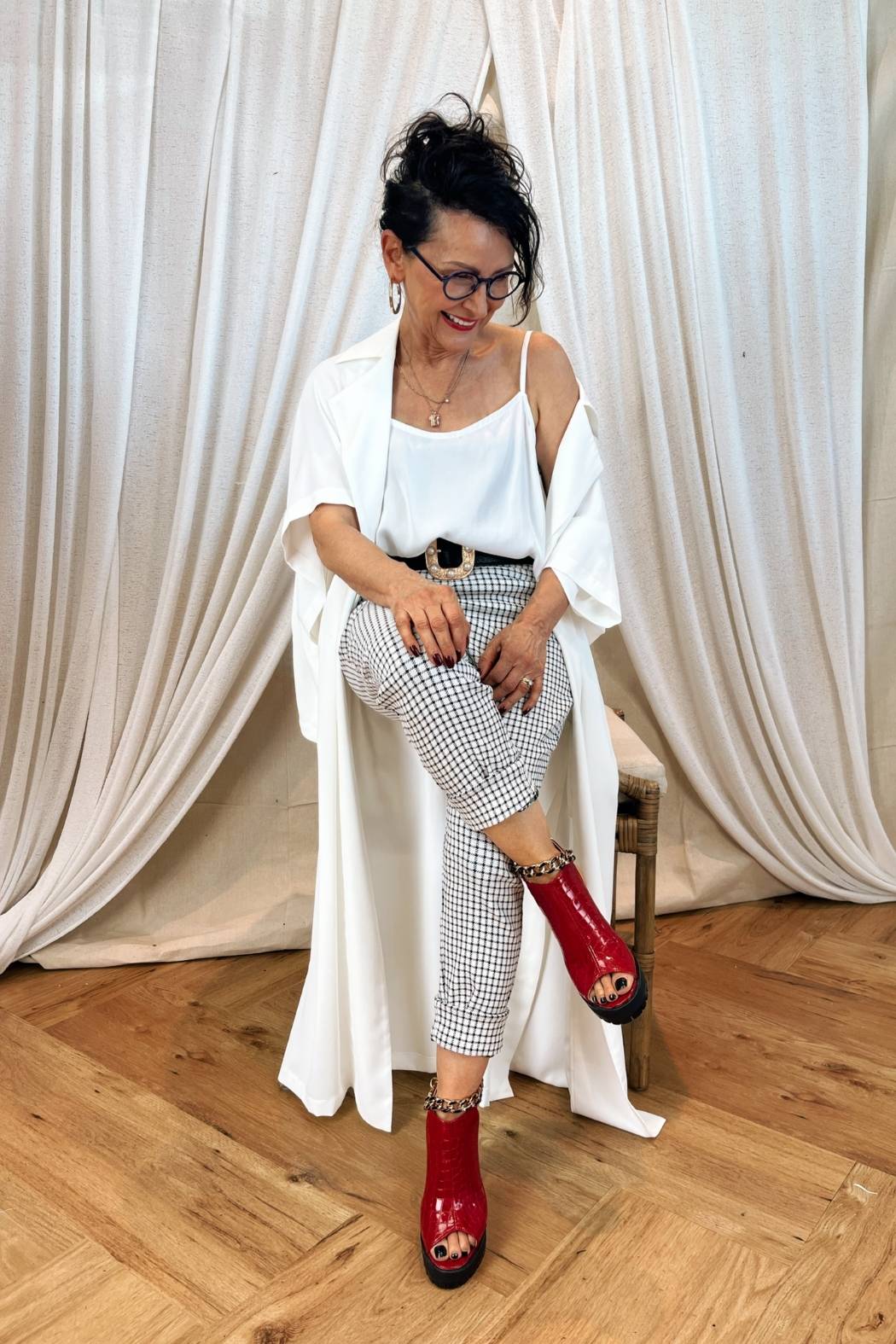 Check Crop Benny Pant - SALE