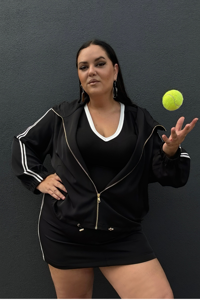 Black Euro Sport Mini Skirt