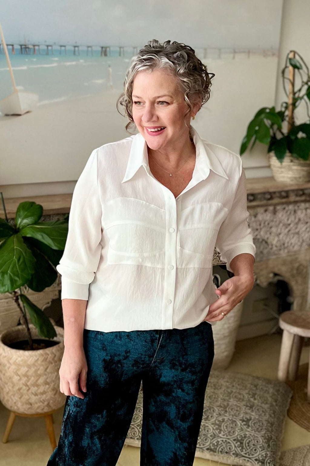 White Bustier Shirt
