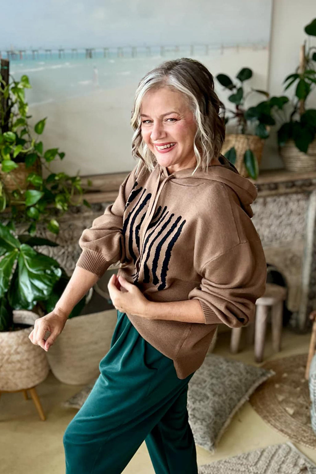 Caramel Lines Hoodie Caramel S