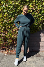 Teal Lux Knit Crew Neck Top