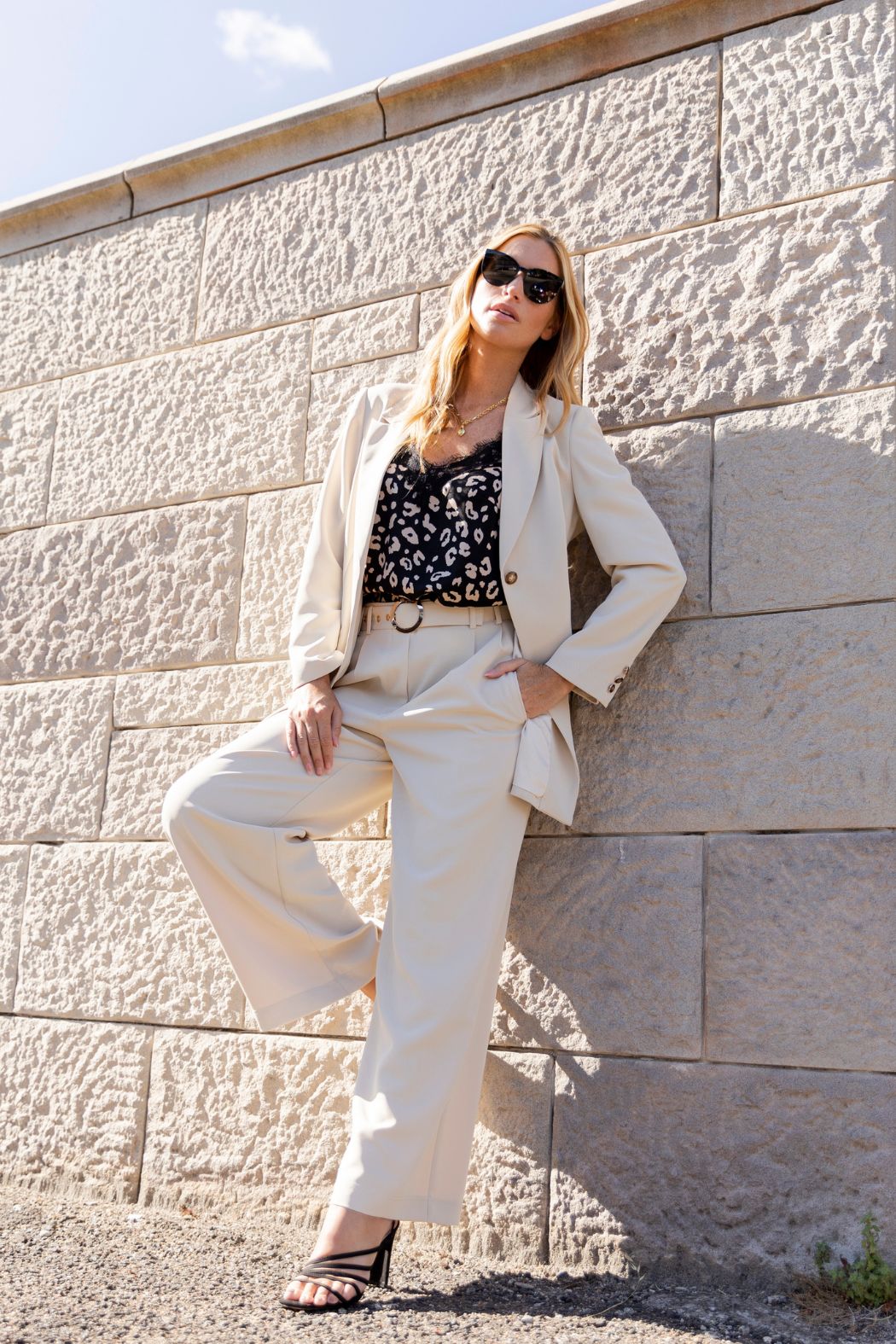 Oatmeal Cleo Belt Pant