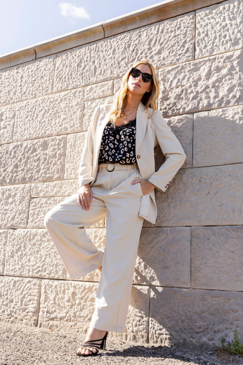 Oatmeal Cleo Belt Pant