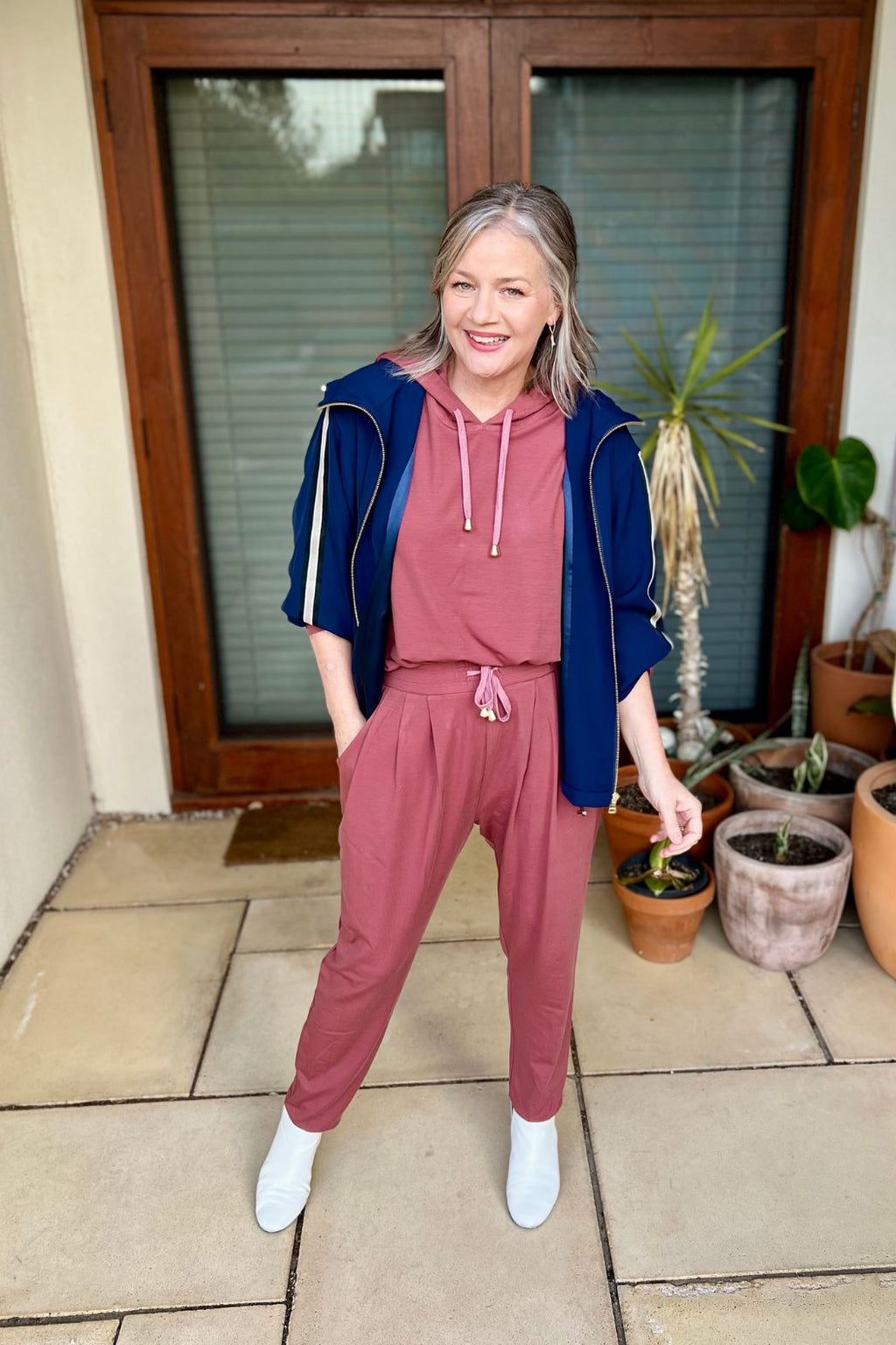 Rose Tencel Slouch Pant