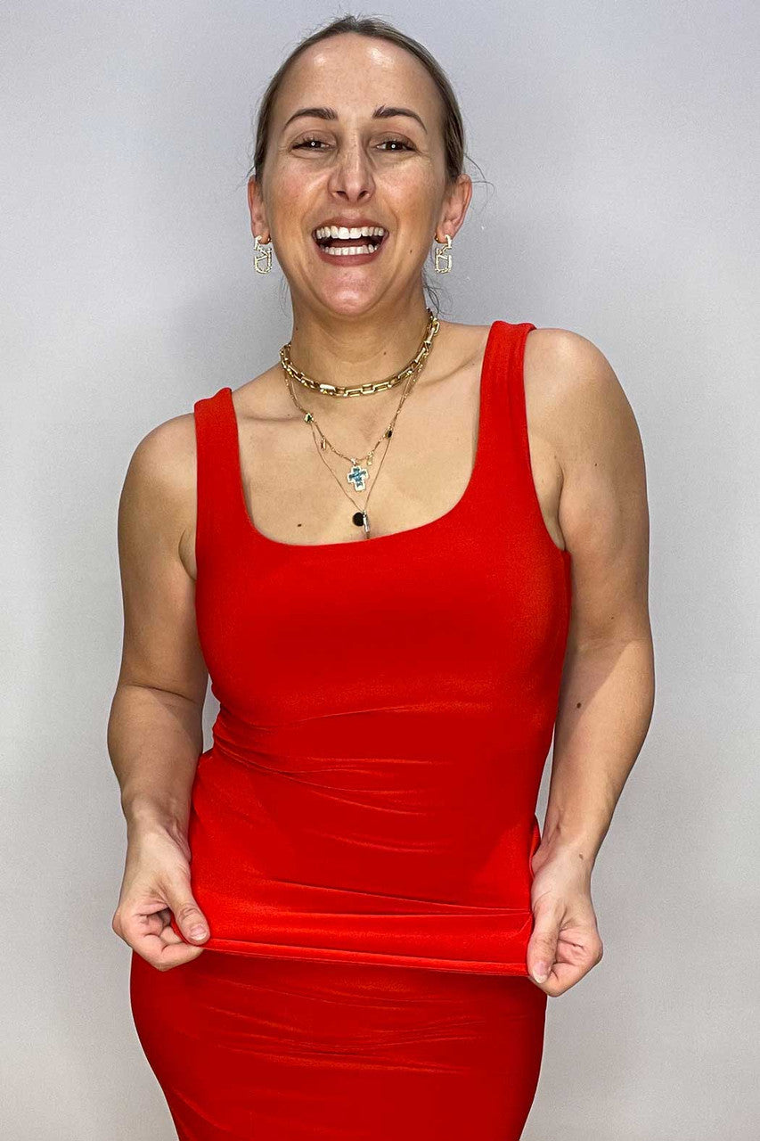 Red Jersey Double Cami