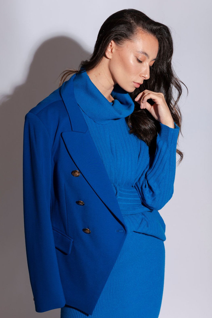 Cobalt Cowl Neck Jumper