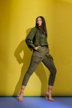 Khaki Silky Boyfriend Shirt