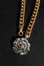 Gold/Silver Rose Necklace Gold/Silver O/S