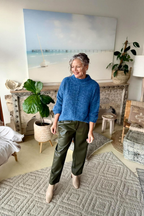 Navy Fluffy Front Seam Tunic