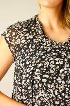 Black Animal Chiffon Baby Cowl Dress - SALE