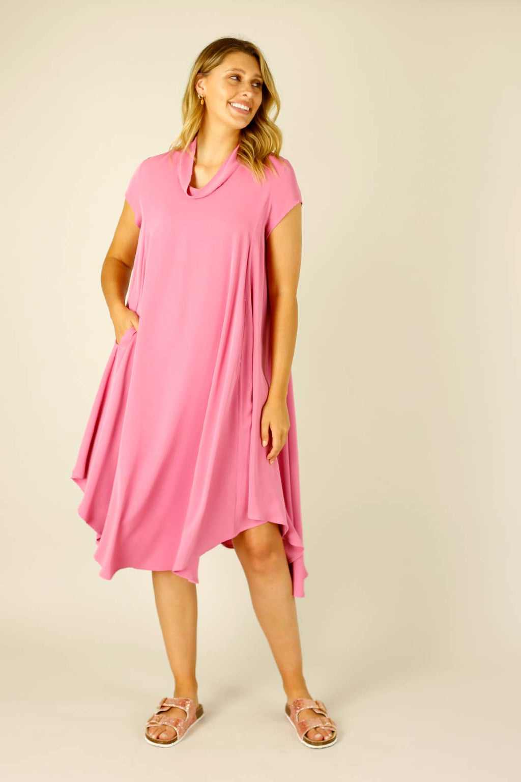 Pink Soft Touch Baby Cowl Dress