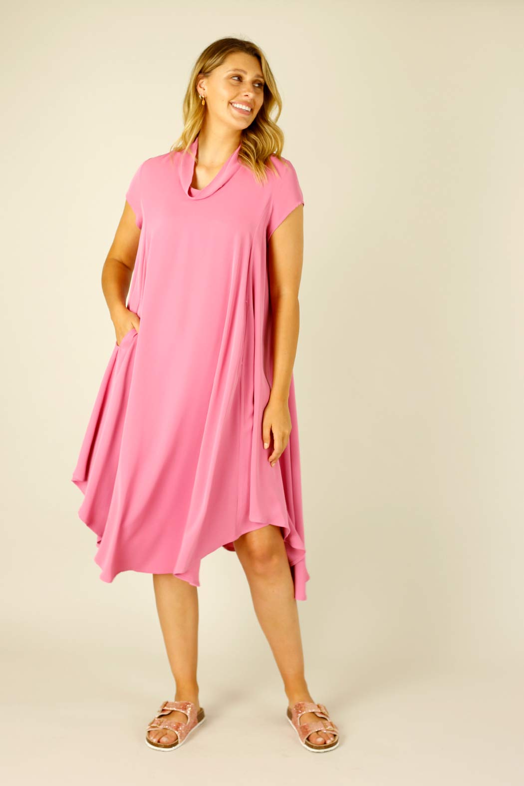 Pink Soft Touch Baby Cowl Dress