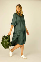 Teal Silky Quinn Shacket Dress - SALE